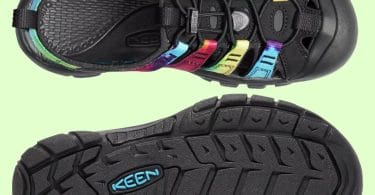 Details of the vibram sole and the synthetic upper on the KEEN Newport H2 Sandal