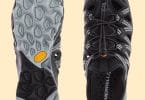 Side by side view of the lacing system and the Vibram outsole of Merrell water shandal